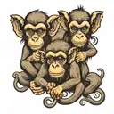 Three Monkeys See No Evil tattoo design idea