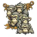 Three Monkeys See No Evil tattoo design idea