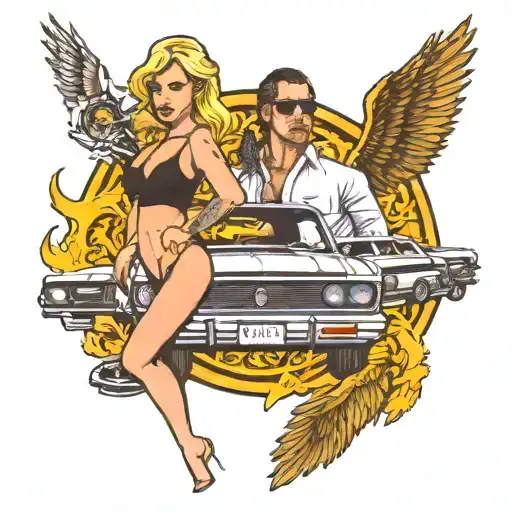 gta 5 charlies angels carmeet tattoo design idea
