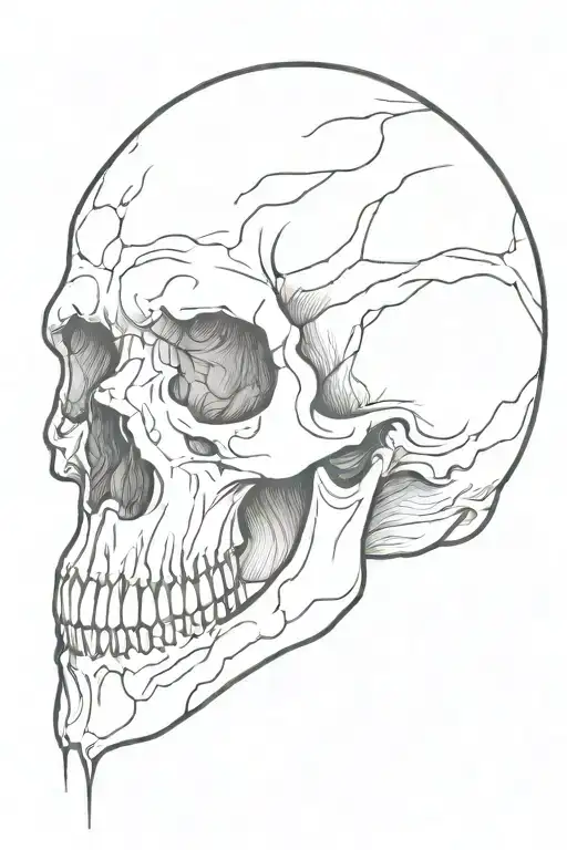 skull crying black tears  tattoo design idea