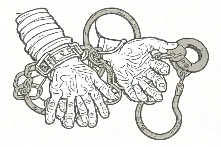 ghost Casper prison bars handcuffs tattoo design idea