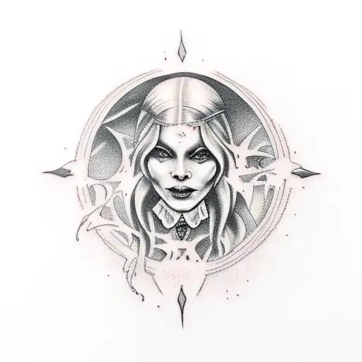 Salem witch burning at the steak  tattoo design idea