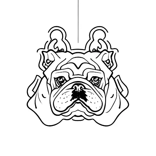 bulldog underbite tattoo design idea