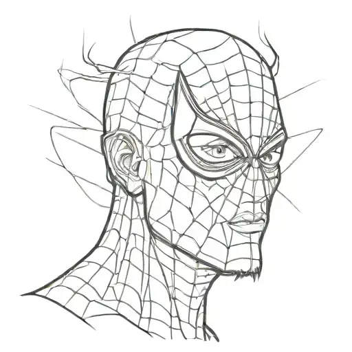 A stylized portrait of Gustavo as a superhero, inspired by Spiderman tattoo design idea