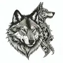 wolf and savage & hardy tattoo design idea