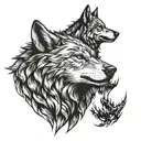 wolf and savage & hardy tattoo design idea