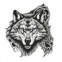 wolf and savage & hardy tattoo design idea