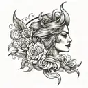 Wind blowing tattoo design idea