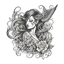 Wind blowing tattoo design idea