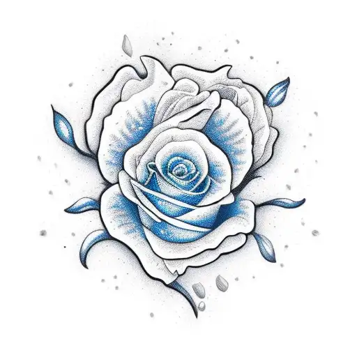 catrina con flores azules  tattoo design idea