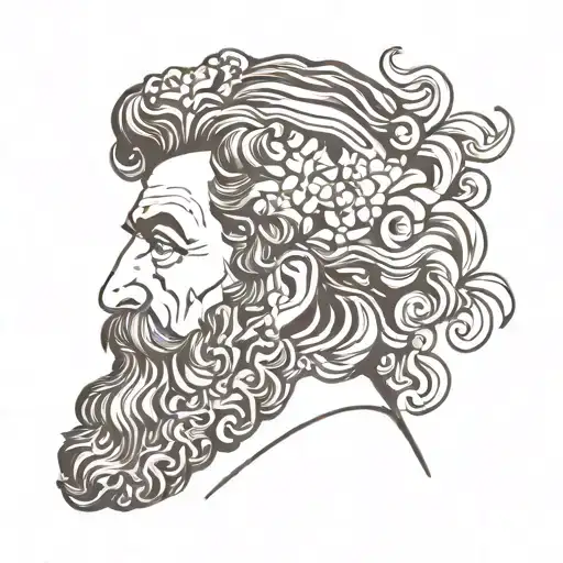 Sicilian dark brown head tattoo design idea