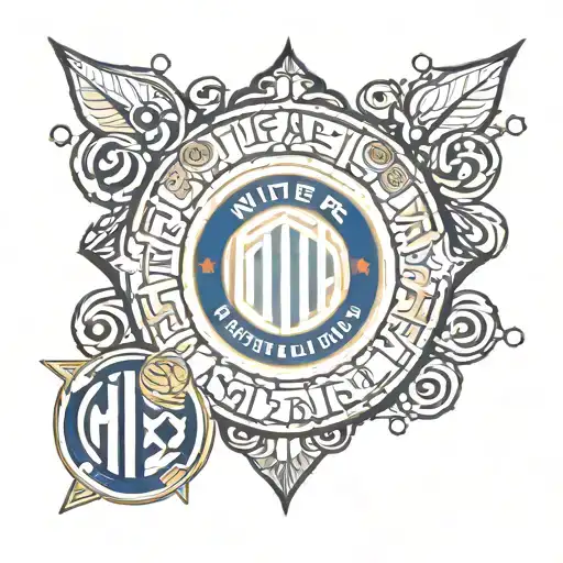 A tattoo design incorporating Inter Milan and OGC Nice logos in a creative way tattoo design idea