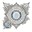 A tattoo design incorporating Inter Milan and OGC Nice logos in a creative way tattoo design idea