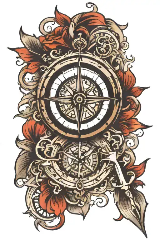 compass cross tattoo tattoo design idea