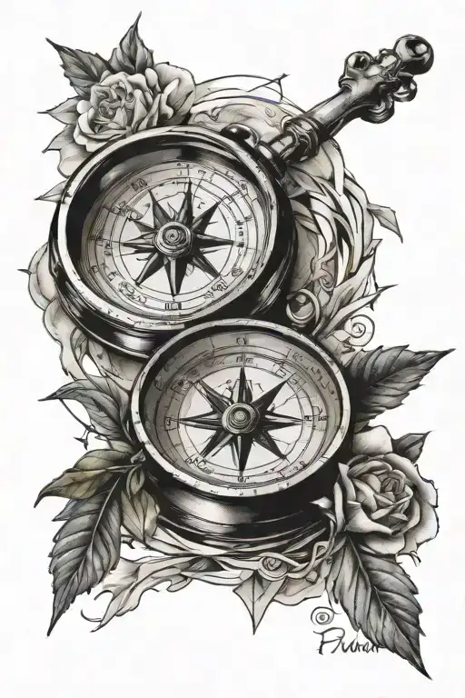 compass cross tattoo tattoo design idea