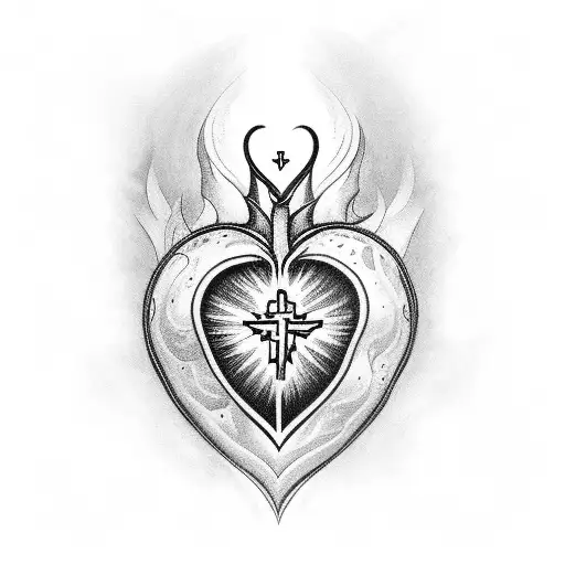 Sacred Heart tattoo design idea