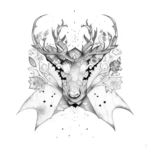 patchwork sleeve with nature tattoo design idea