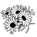 bouquet with daisy, lily of the valley, and chrysanthemum tattoo design idea