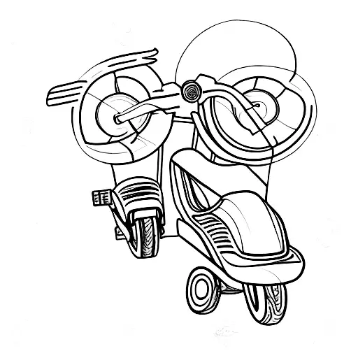 Scooter motorcycle  tattoo design idea