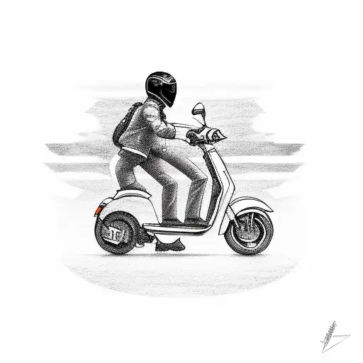 Scooter motorcycle  tattoo design idea