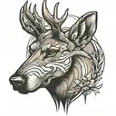 bloodhound tracking deer tattoo design idea
