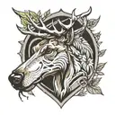 bloodhound tracking deer tattoo design idea