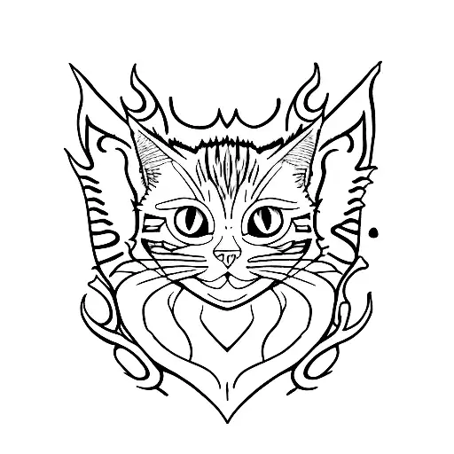 orange cat name Draco tattoo design idea