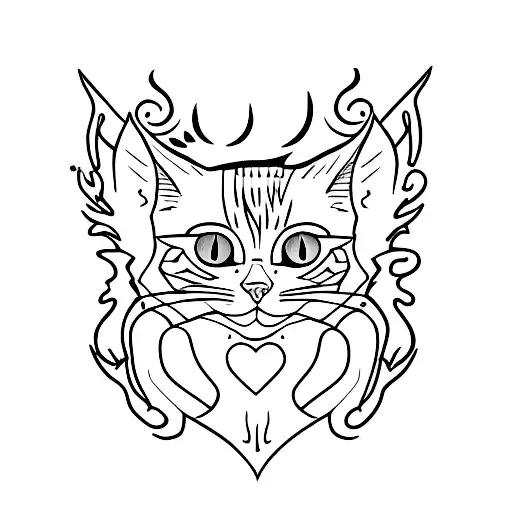 orange cat name Draco tattoo design idea