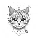 cute orange cat tattoo design idea