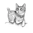 cute orange cat tattoo design idea