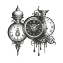 forex trading candlesticks with tear clock face   tattoo design idea