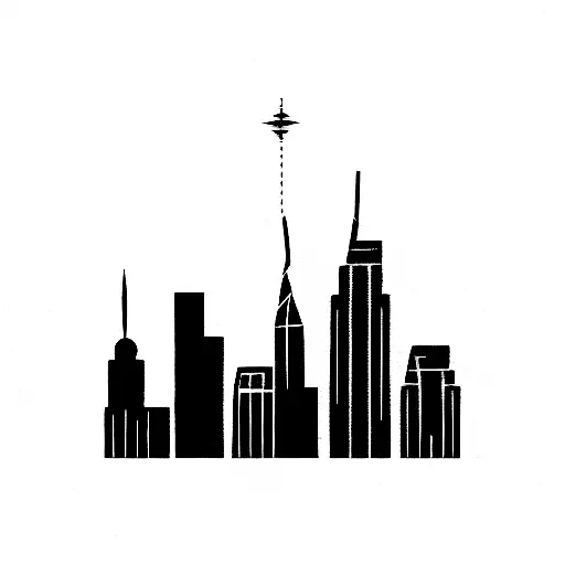 City skyline tattoo design idea