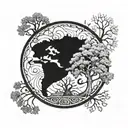 world tree tattoo design idea