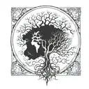 world tree tattoo design idea