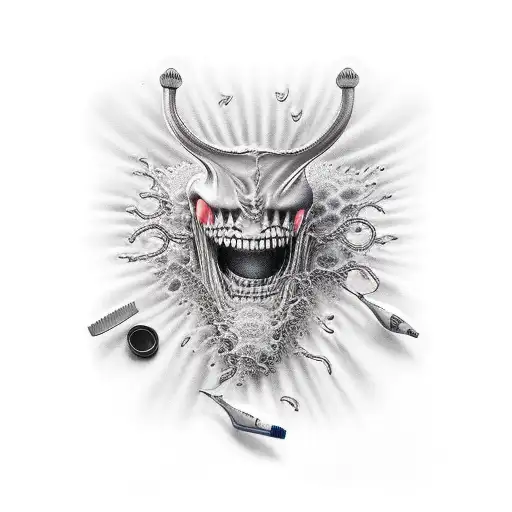 madevil dentist fear tattoo design idea