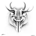 Taurus angry tattoo design idea
