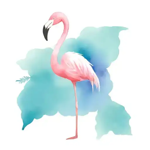 flamingo and lavender flower tattoo design idea