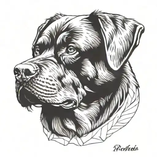 Rottweiler head tattoo design idea