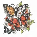 butterfly and ladybugs all tattoo design idea