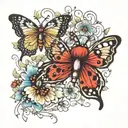 butterfly and ladybugs all tattoo design idea