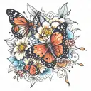 butterfly and ladybugs all tattoo design idea