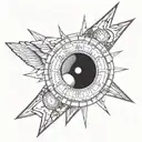 compass clock eye inside tattoo design idea