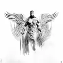 a man who makes a beast of himself gets rid of the pain of being a man,  bloody angel wings, broken halo tattoo design idea