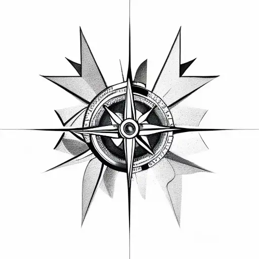 biker,traveller,compass,mountains,night star gazing  tattoo design idea