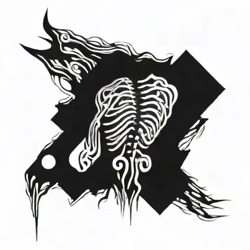 On back of neck, looks like an injury where you can see the spine and other internals  tattoo design idea