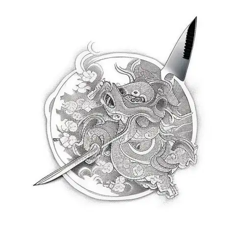 japanese chef knife tattoo designs
