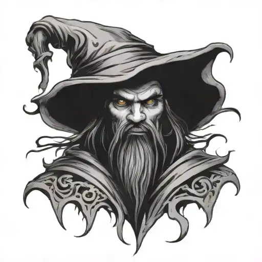 evil wizard tattoo design idea
