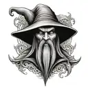 evil wizard tattoo design idea