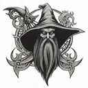 evil wizard tattoo design idea