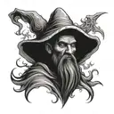 evil wizard tattoo design idea